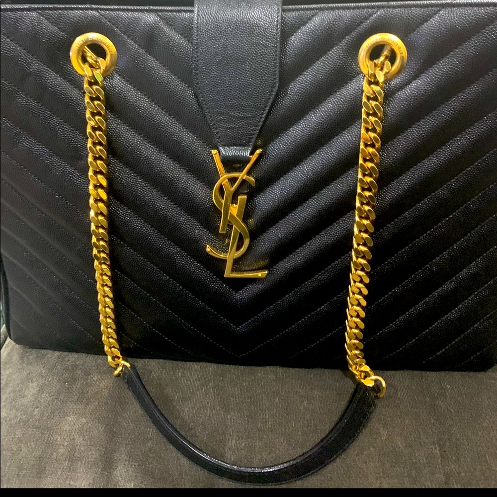 Saint Laurent bag chevron monogram tote